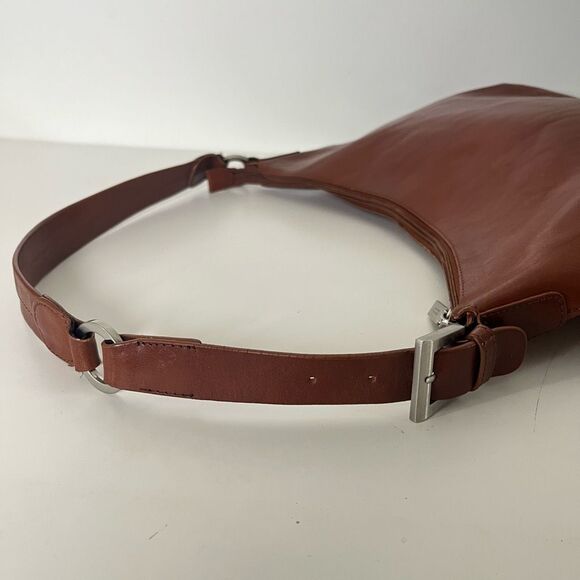 HOBO International Vintage Whiskey Smooth Brown Leather Flat Hobo Shoulder Bag - Picture 6 of 14
